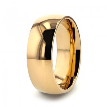 The Sunset Gold Titanium men's wedding bands