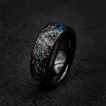The eternus ceramic opal meteorite ring